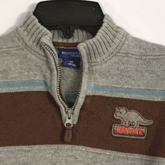 OshKosh B’GOSH | Genuine Kids Boys Grey Dinosaur Pullover Sweater - Picture 2 of 6